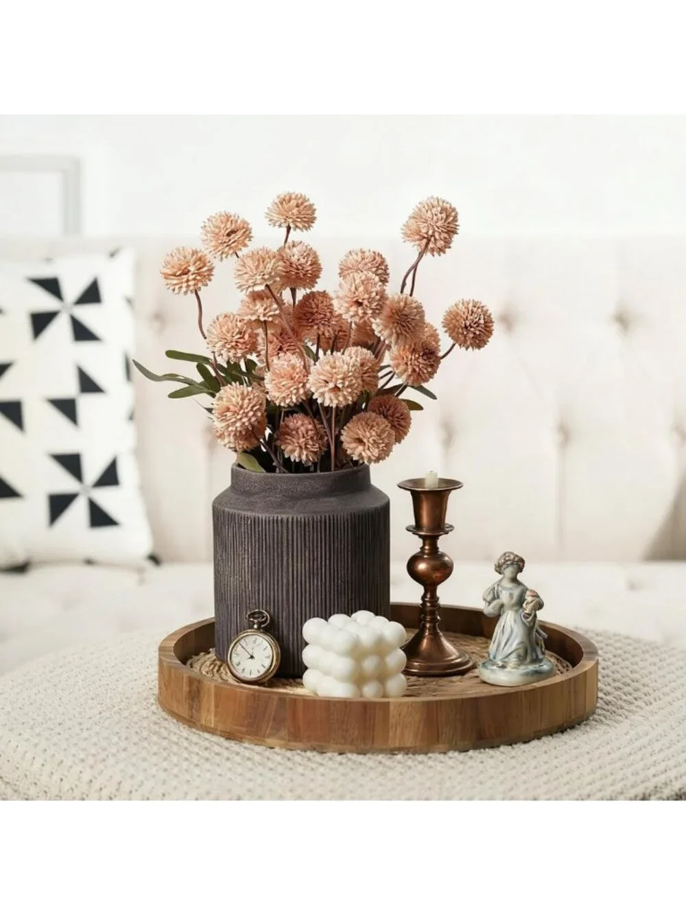 Set of 2 Rustic Ceramic Flower Vases - 5.9in Home Decor Accent Pieces